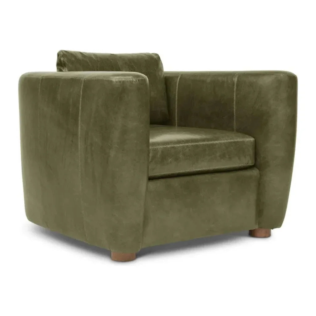 Modern Leather Club Chair - LOOMLAN - One For Victory - Club Chairs