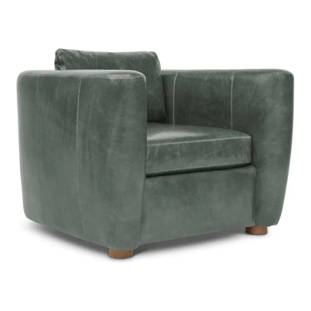 Modern Leather Club Chair - LOOMLAN - One For Victory - Club Chairs