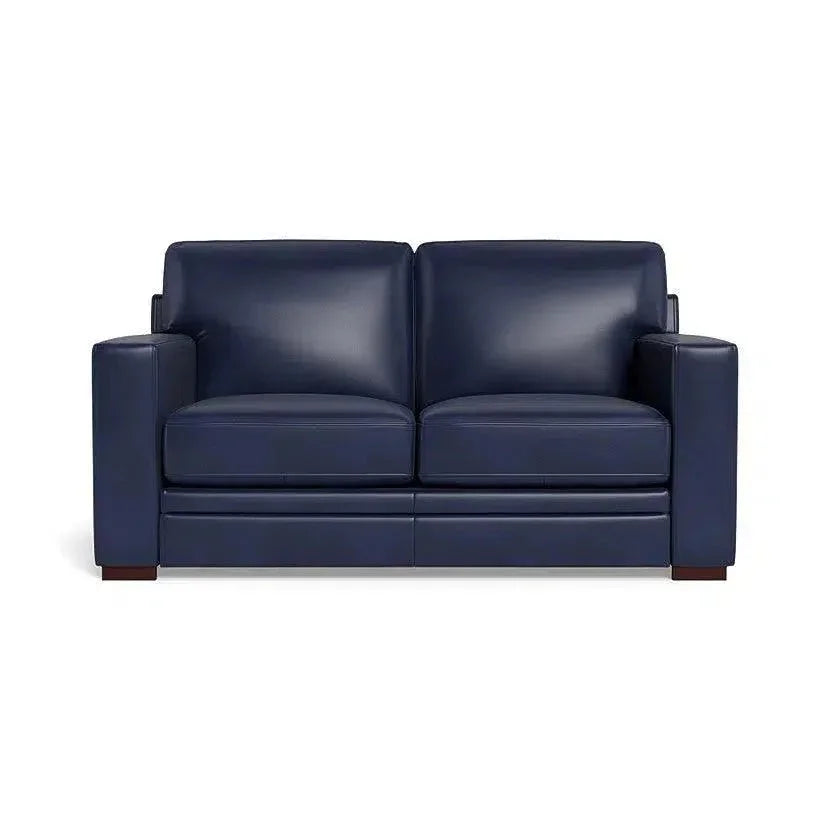 Modern Leather Loveseat With Track Arms - LOOMLAN - Uptown Sebastian - Sofas & Loveseats