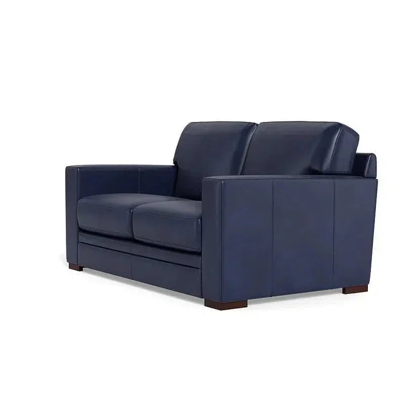 Modern Leather Loveseat With Track Arms - LOOMLAN - Uptown Sebastian - Sofas & Loveseats