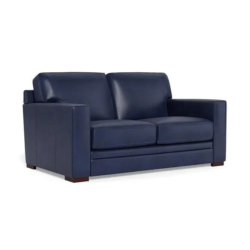 Modern Leather Loveseat With Track Arms - LOOMLAN - Uptown Sebastian - Sofas & Loveseats