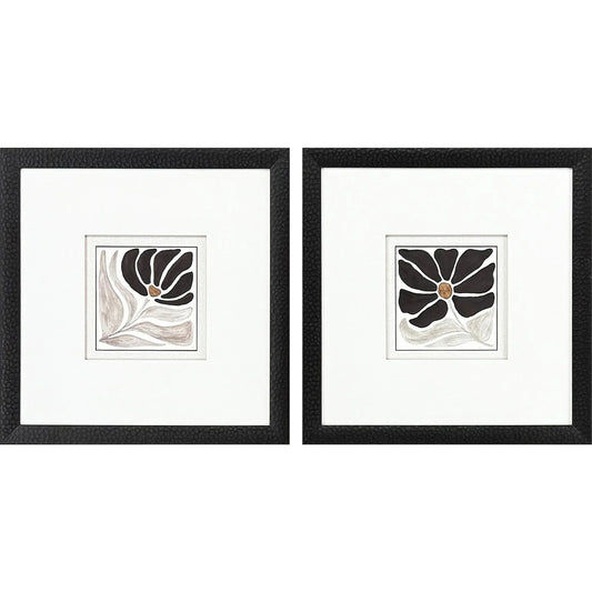 Modern Petals Wood Framed Wall Art 2PC