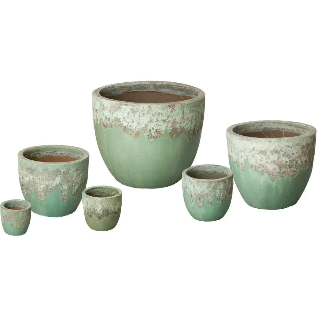 Modern Round Ceramic Planter - LOOMLAN - Emissary - Planters