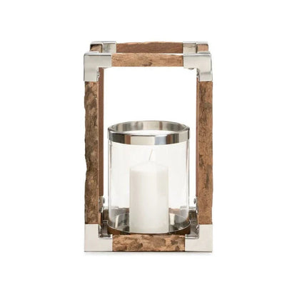 Modern Rustic Hurricane Candleholder - LOOMLAN - Wildwood - Candle Holders