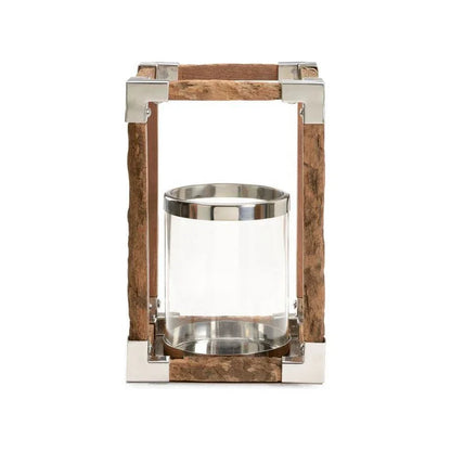 Modern Rustic Hurricane Candleholder - LOOMLAN - Wildwood - Candle Holders