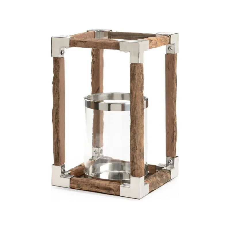 Modern Rustic Hurricane Candleholder - LOOMLAN - Wildwood - Candle Holders