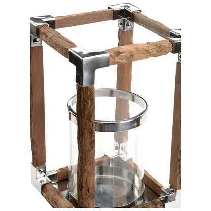 Modern Rustic Hurricane Candleholder - LOOMLAN - Wildwood - Candle Holders
