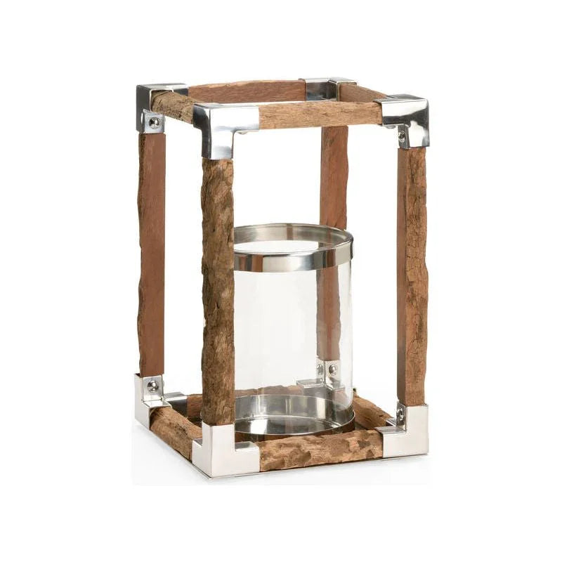 Modern Rustic Hurricane Candleholder - LOOMLAN - Wildwood - Candle Holders