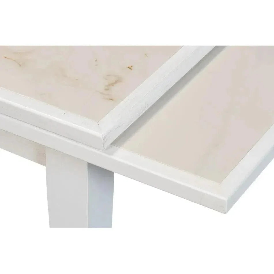 Modern White Extension Dining Table Seats 10 People-Dining Tables-Sarreid-LOOMLAN