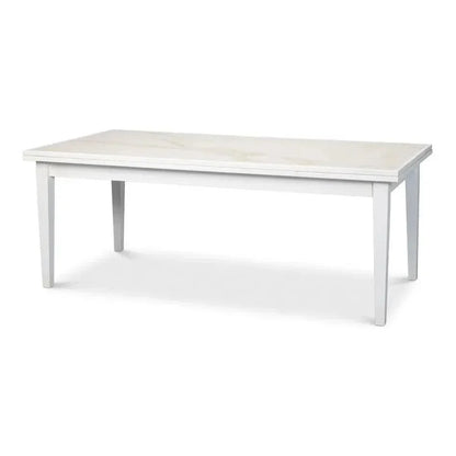 Modern White Extension Dining Table Seats 10 People-Dining Tables-Sarreid-LOOMLAN