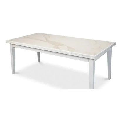 Modern White Extension Dining Table Seats 10 People-Dining Tables-Sarreid-LOOMLAN