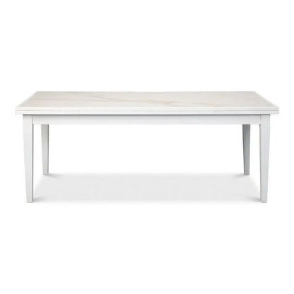 Modern White Extension Dining Table Seats 10 People-Dining Tables-Sarreid-LOOMLAN