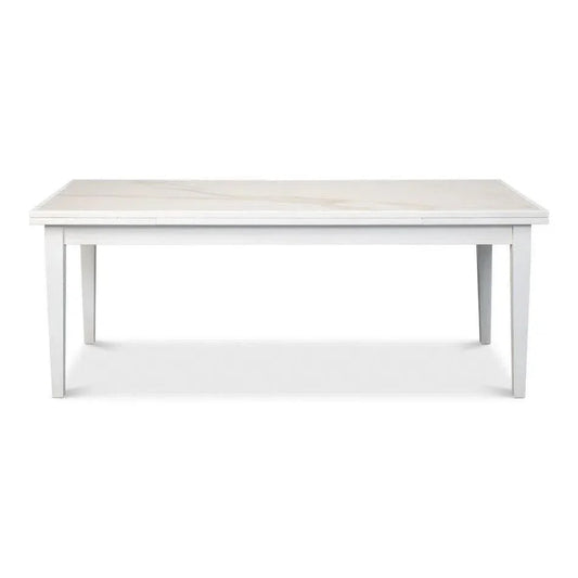 Modern White Extension Dining Table Seats 10 People-Dining Tables-Sarreid-LOOMLAN