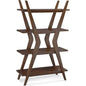 Modern X Shaped Wooden 4 Shelve Etagere - LOOMLAN - Bassett Mirror - Etageres