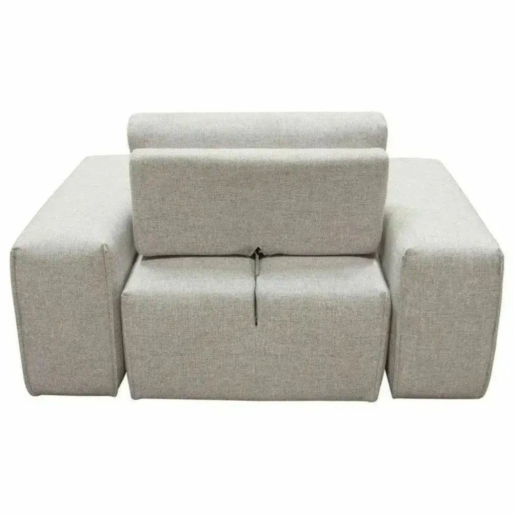 Modular 1-Seater Adjustable Backrest in Light Grey-Modular Components-Diamond Sofa-LOOMLAN
