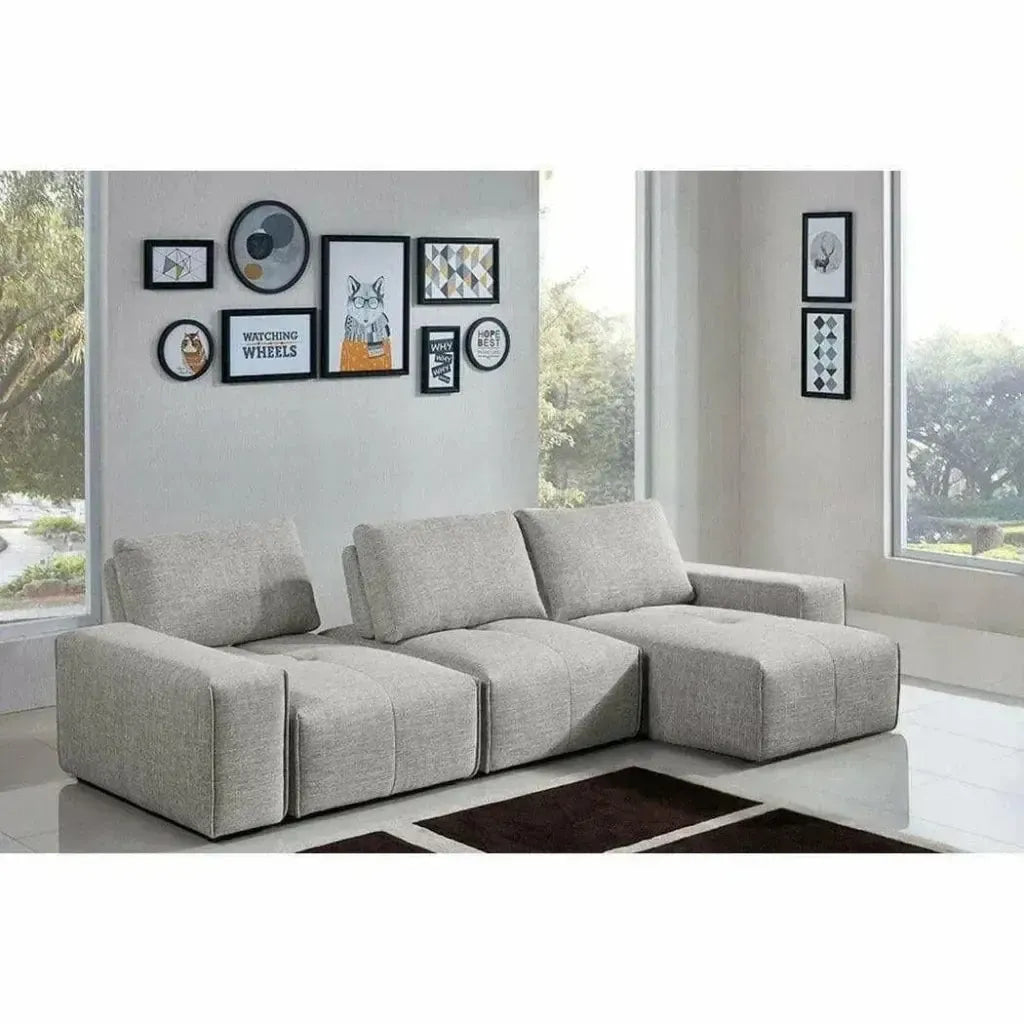 Modular 3-Seater Chaise Sectional Adjustable Backrest-Modular Sofas-Diamond Sofa-LOOMLAN