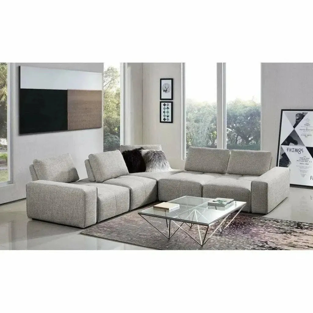Modular 3-Seater Chaise Sectional Adjustable Backrest-Modular Sofas-Diamond Sofa-LOOMLAN
