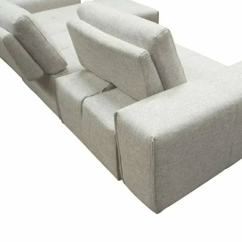Modular 3-Seater Chaise Sectional Adjustable Backrest-Modular Sofas-Diamond Sofa-LOOMLAN