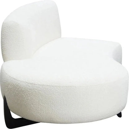 Modular Curved Back White Boucle Sherpa Left Chaise-Modular Components-Diamond Sofa-LOOMLAN