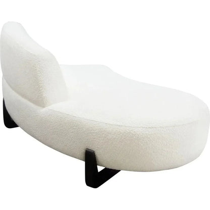 Modular Curved Back White Boucle Sherpa Left Chaise-Modular Components-Diamond Sofa-LOOMLAN