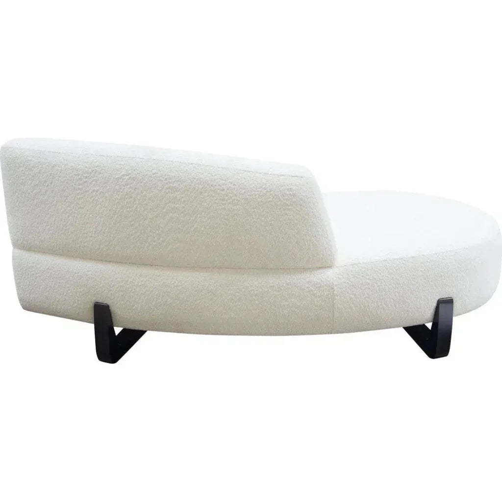 Modular Curved Back White Boucle Sherpa Left Chaise-Modular Components-Diamond Sofa-LOOMLAN