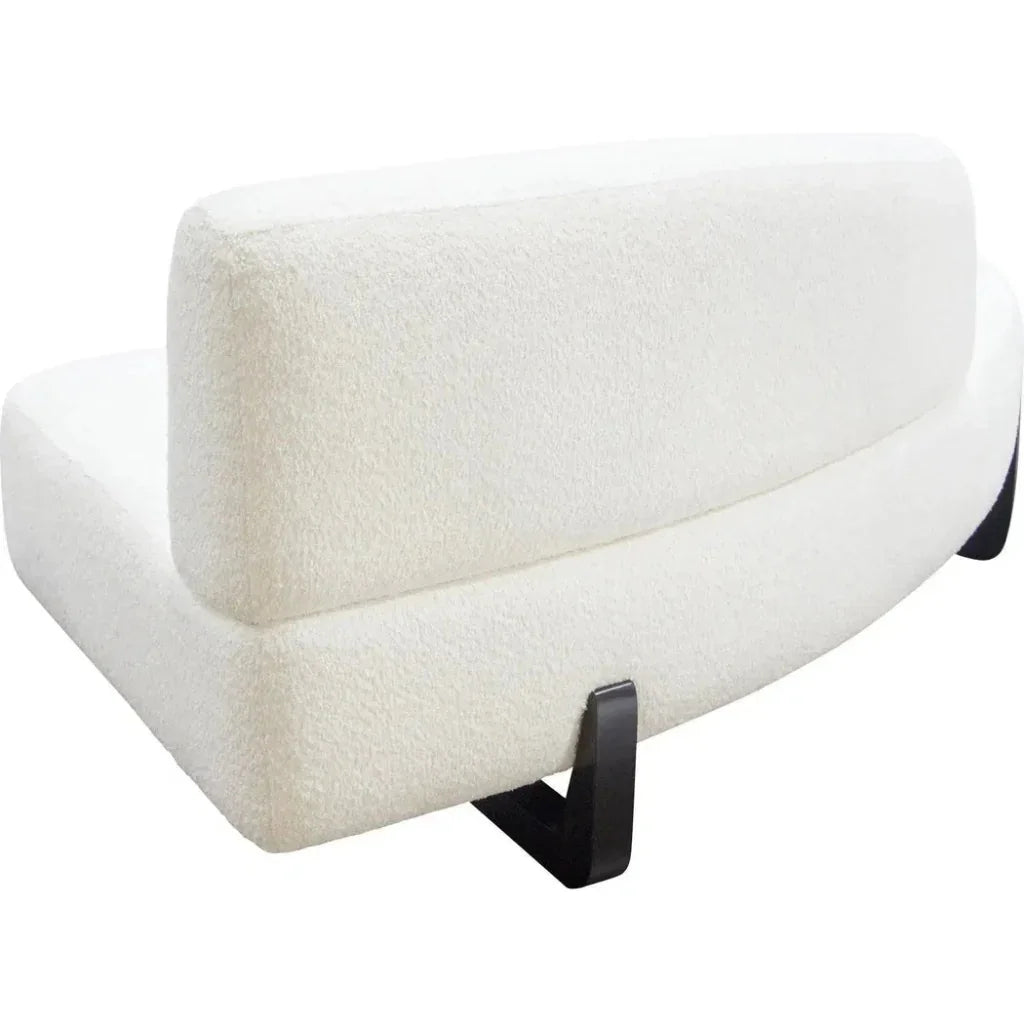 Modular Curved Back White Boucle Sherpa Left Chaise-Modular Components-Diamond Sofa-LOOMLAN