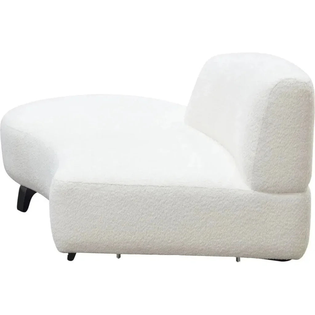 Modular Curved Back White Boucle Sherpa Left Chaise-Modular Components-Diamond Sofa-LOOMLAN