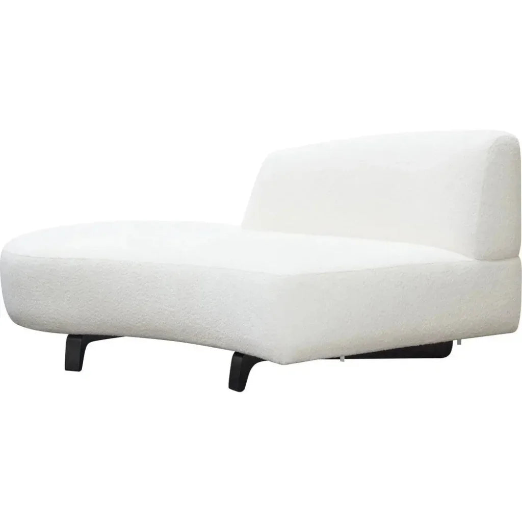 Modular Curved Back White Boucle Sherpa Left Chaise-Modular Components-Diamond Sofa-LOOMLAN