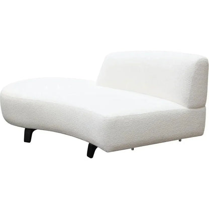 Modular Curved Back White Boucle Sherpa Left Chaise-Modular Components-Diamond Sofa-LOOMLAN