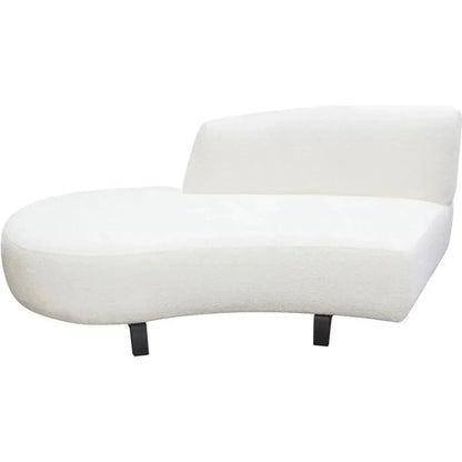 Modular Curved Back White Boucle Sherpa Left Chaise-Modular Components-Diamond Sofa-LOOMLAN