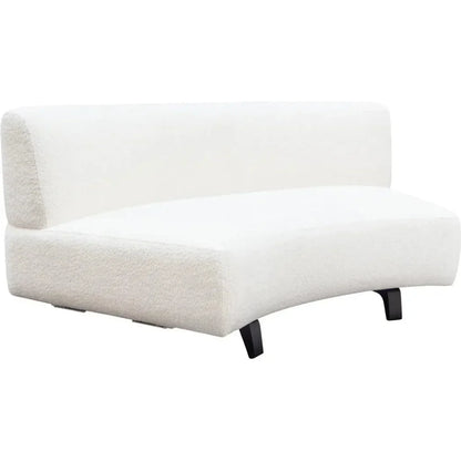 Modular Curved Back White Boucle Sherpa Loveseat-Modular Components-Diamond Sofa-LOOMLAN