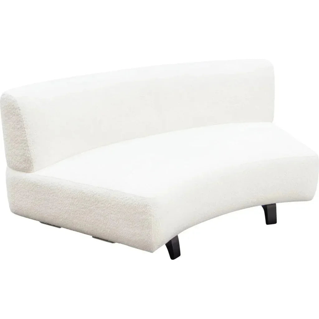 Modular Curved Back White Boucle Sherpa Loveseat-Modular Components-Diamond Sofa-LOOMLAN