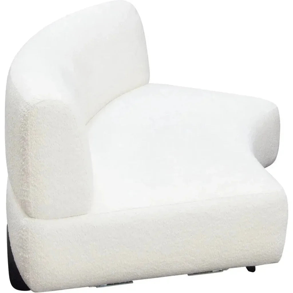 Modular Curved Back White Boucle Sherpa Loveseat-Modular Components-Diamond Sofa-LOOMLAN
