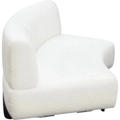 Modular Curved Back White Boucle Sherpa Loveseat-Modular Components-Diamond Sofa-LOOMLAN