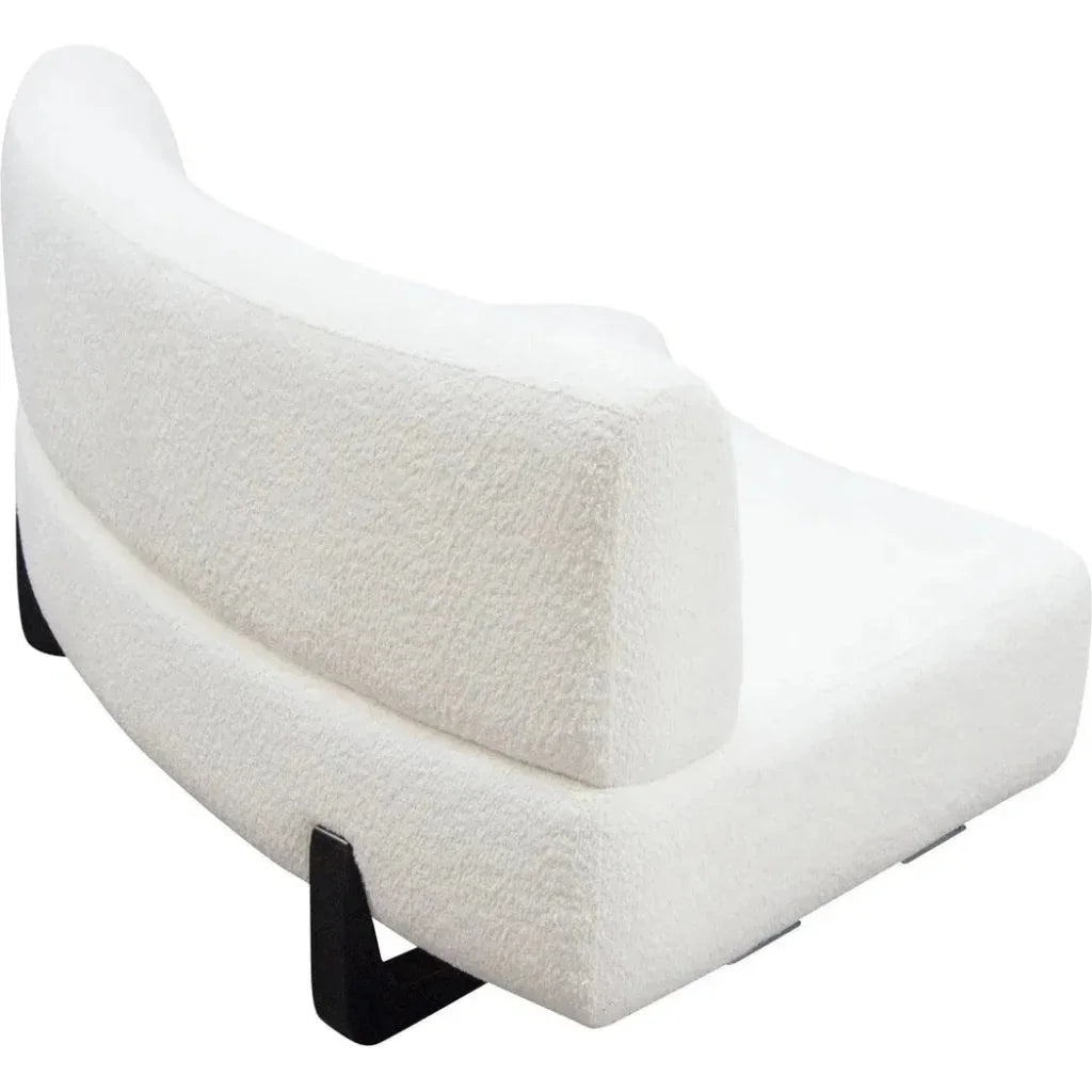 Modular Curved Back White Boucle Sherpa Loveseat-Modular Components-Diamond Sofa-LOOMLAN