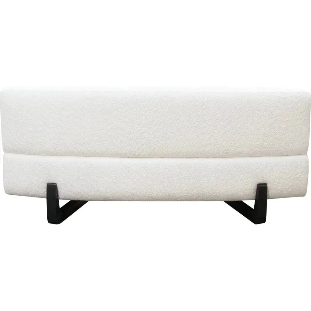 Modular Curved Back White Boucle Sherpa Loveseat-Modular Components-Diamond Sofa-LOOMLAN