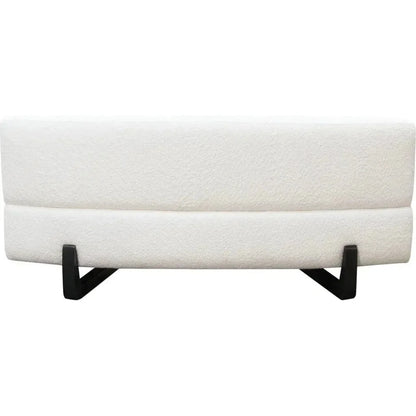 Modular Curved Back White Boucle Sherpa Loveseat-Modular Components-Diamond Sofa-LOOMLAN