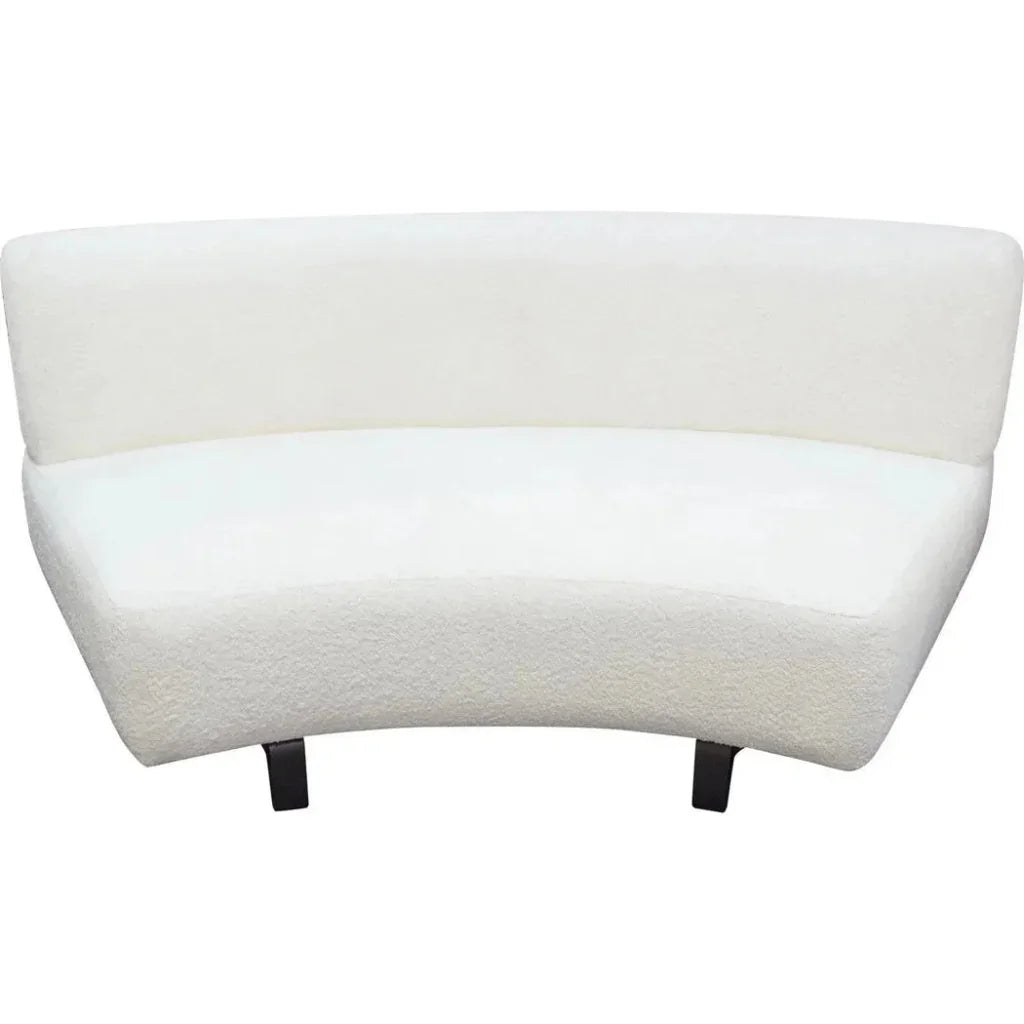 Modular Curved Back White Boucle Sherpa Loveseat-Modular Components-Diamond Sofa-LOOMLAN