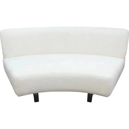 Modular Curved Back White Boucle Sherpa Loveseat-Modular Components-Diamond Sofa-LOOMLAN