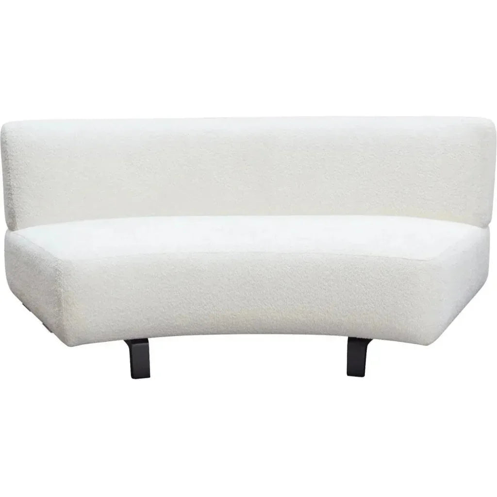 Modular Curved Back White Boucle Sherpa Loveseat-Modular Components-Diamond Sofa-LOOMLAN