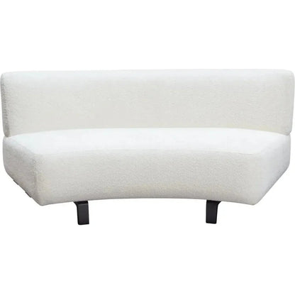 Modular Curved Back White Boucle Sherpa Loveseat-Modular Components-Diamond Sofa-LOOMLAN