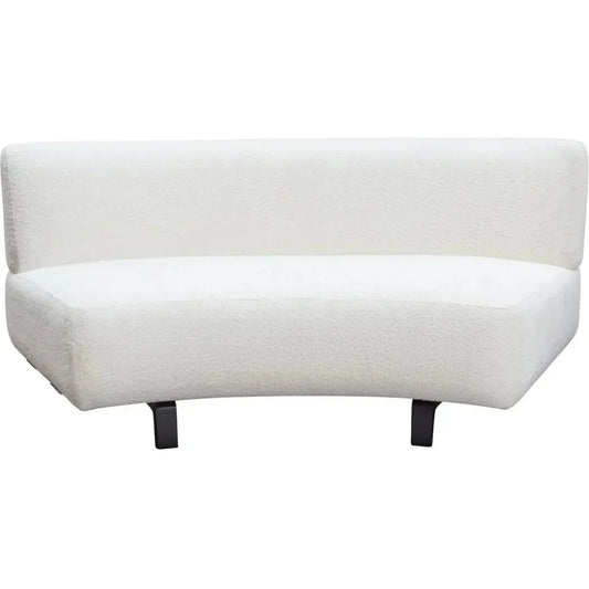Modular Curved Back White Boucle Sherpa Loveseat-Modular Components-Diamond Sofa-LOOMLAN