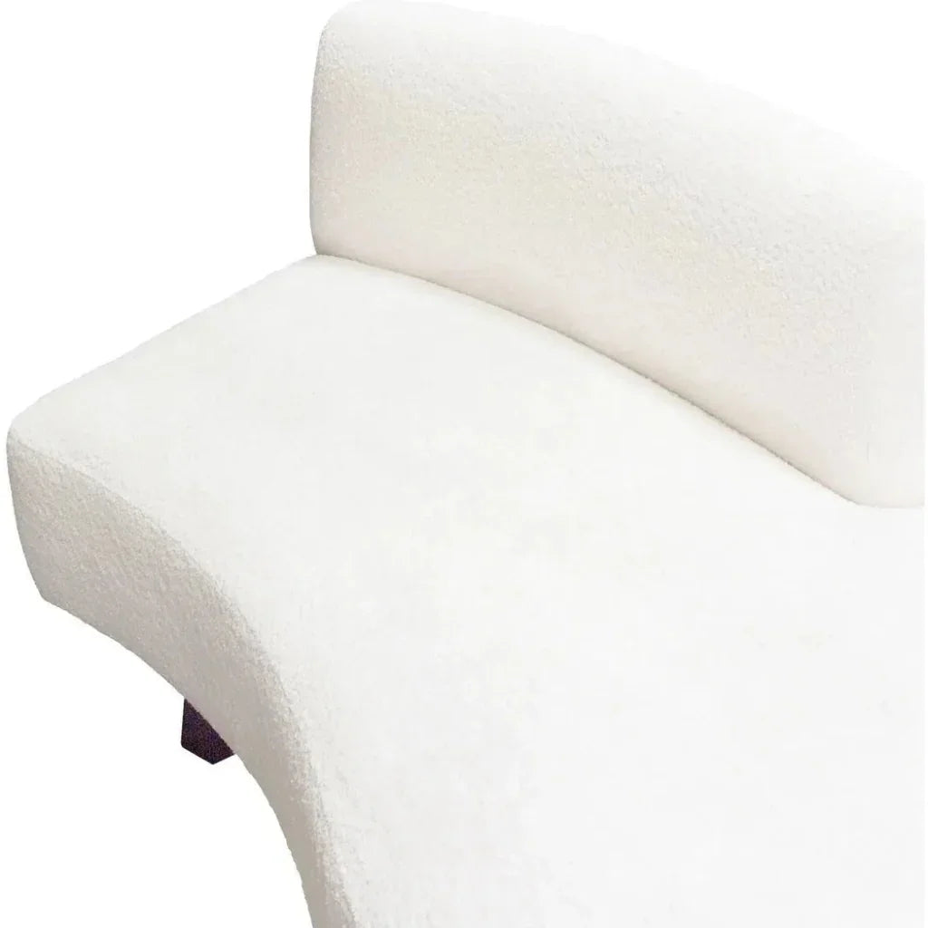 Modular Curved Back White Boucle Sherpa Right Chaise-Modular Components-Diamond Sofa-LOOMLAN