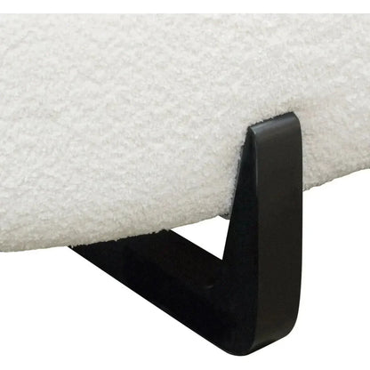 Modular Curved Back White Boucle Sherpa Right Chaise-Modular Components-Diamond Sofa-LOOMLAN