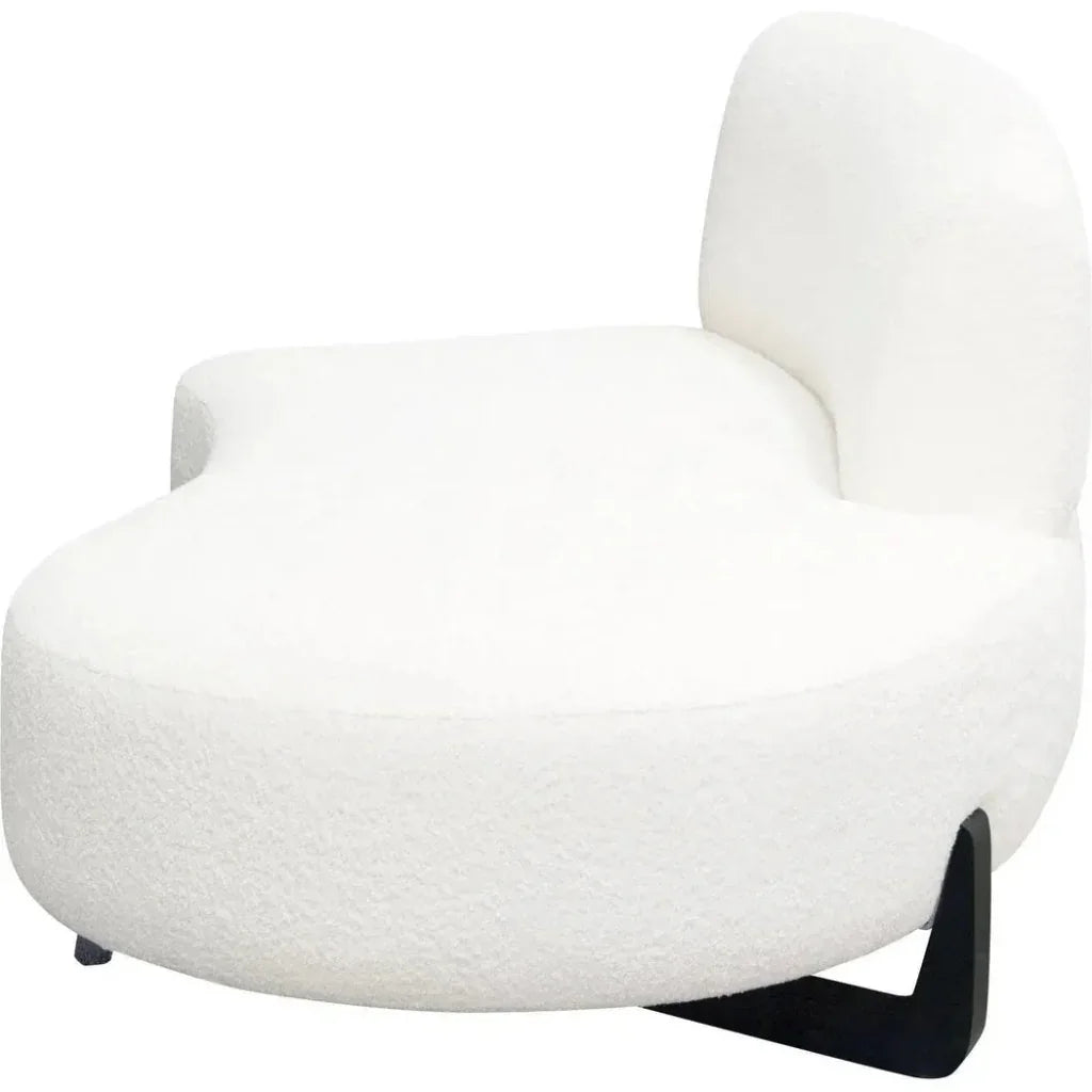 Modular Curved Back White Boucle Sherpa Right Chaise-Modular Components-Diamond Sofa-LOOMLAN