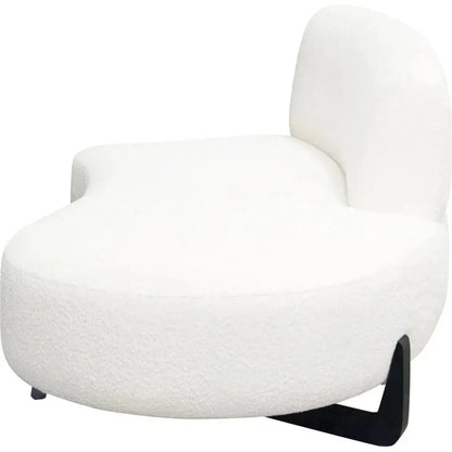 Modular Curved Back White Boucle Sherpa Right Chaise-Modular Components-Diamond Sofa-LOOMLAN