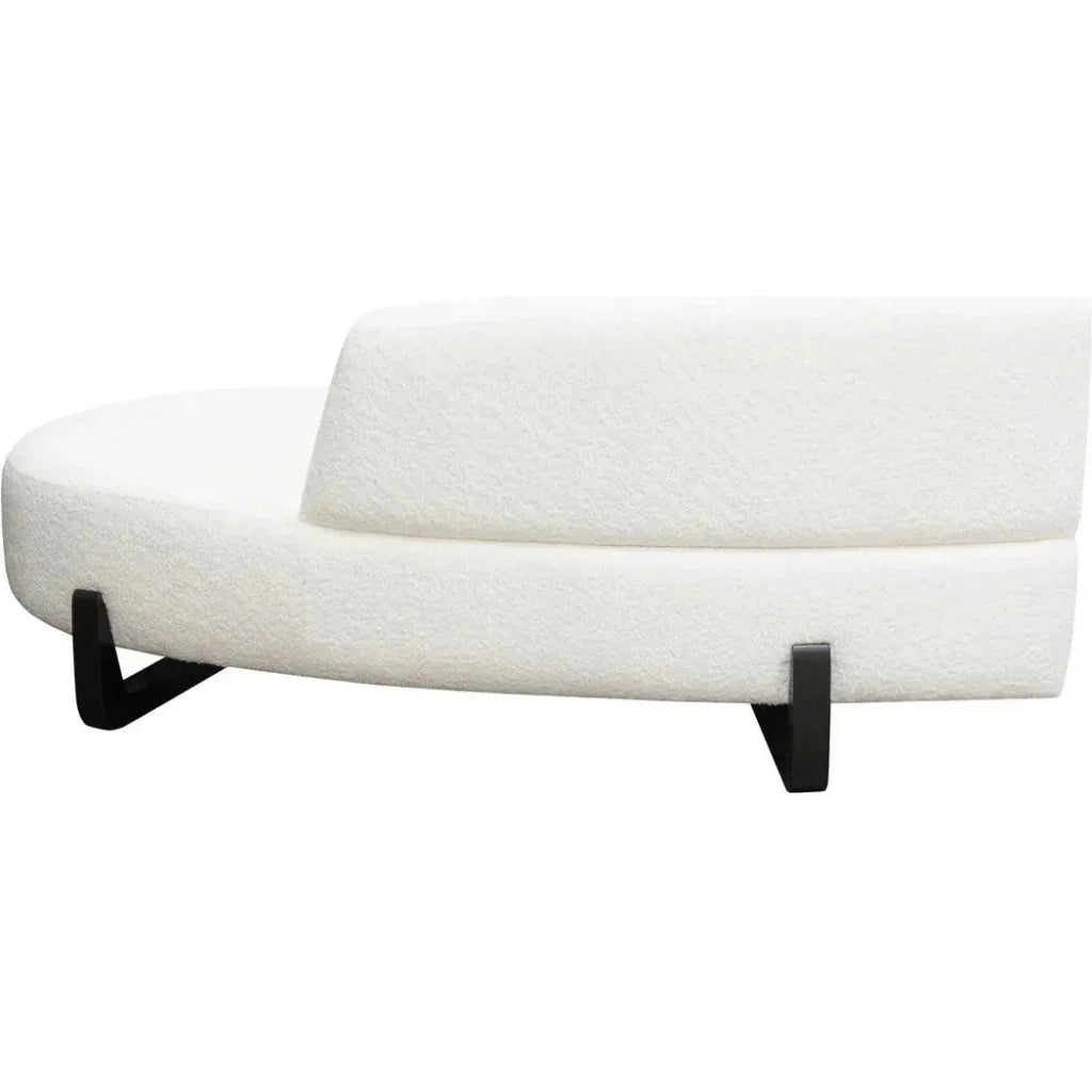 Modular Curved Back White Boucle Sherpa Right Chaise-Modular Components-Diamond Sofa-LOOMLAN