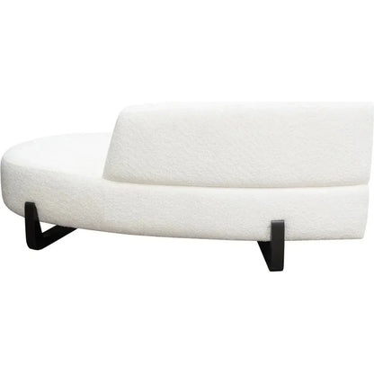 Modular Curved Back White Boucle Sherpa Right Chaise-Modular Components-Diamond Sofa-LOOMLAN