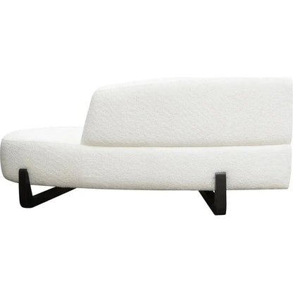 Modular Curved Back White Boucle Sherpa Right Chaise-Modular Components-Diamond Sofa-LOOMLAN