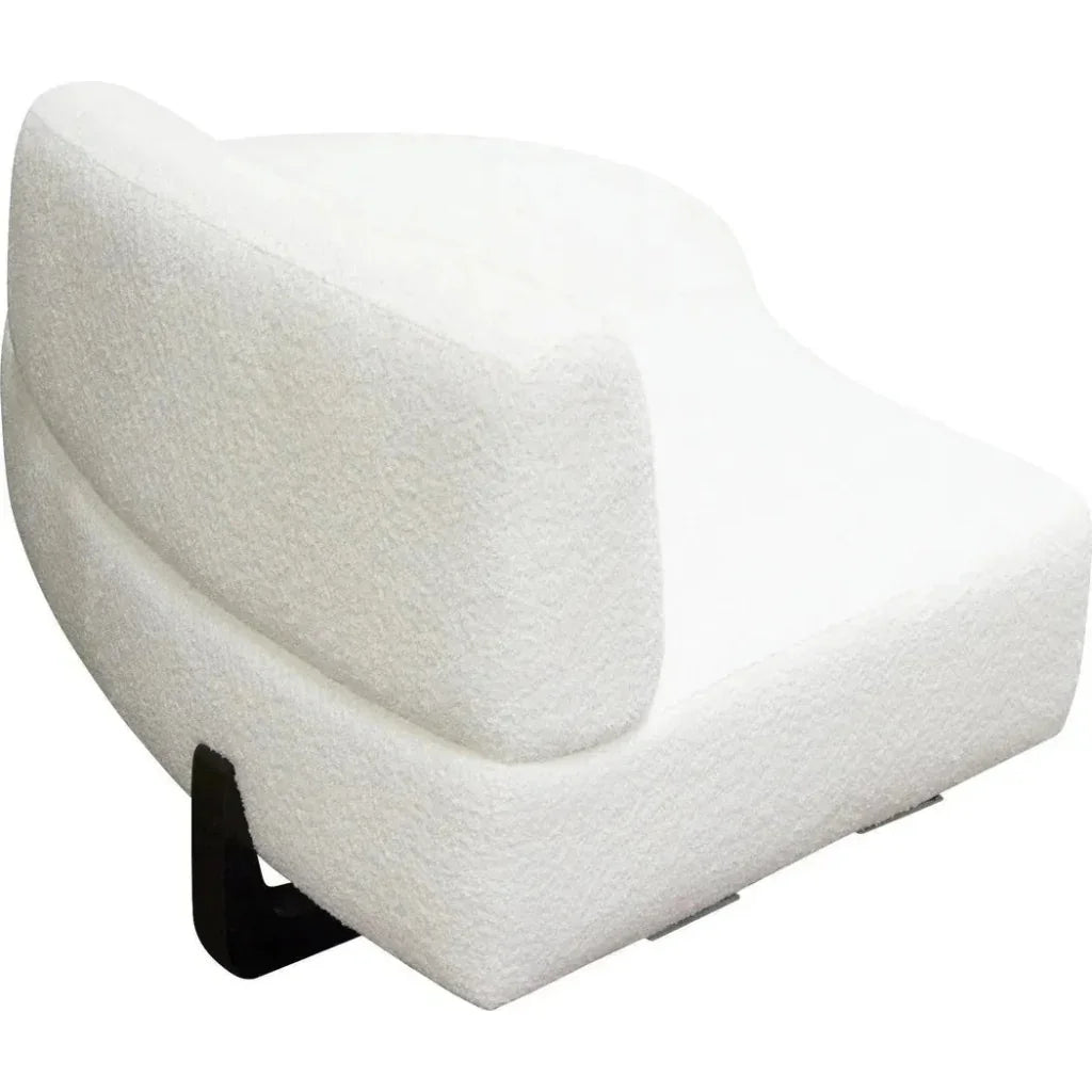 Modular Curved Back White Boucle Sherpa Right Chaise-Modular Components-Diamond Sofa-LOOMLAN